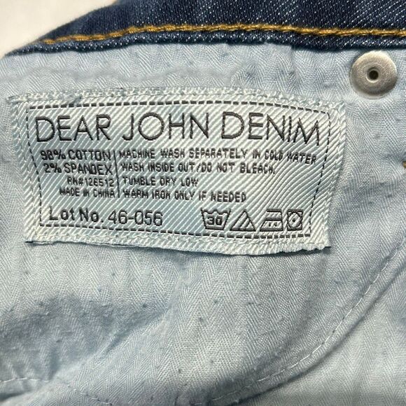 Dear John Denim Jeans Sz 29 Straight Leg 34" Inseam, 9" Rise - Picture 8 of 12